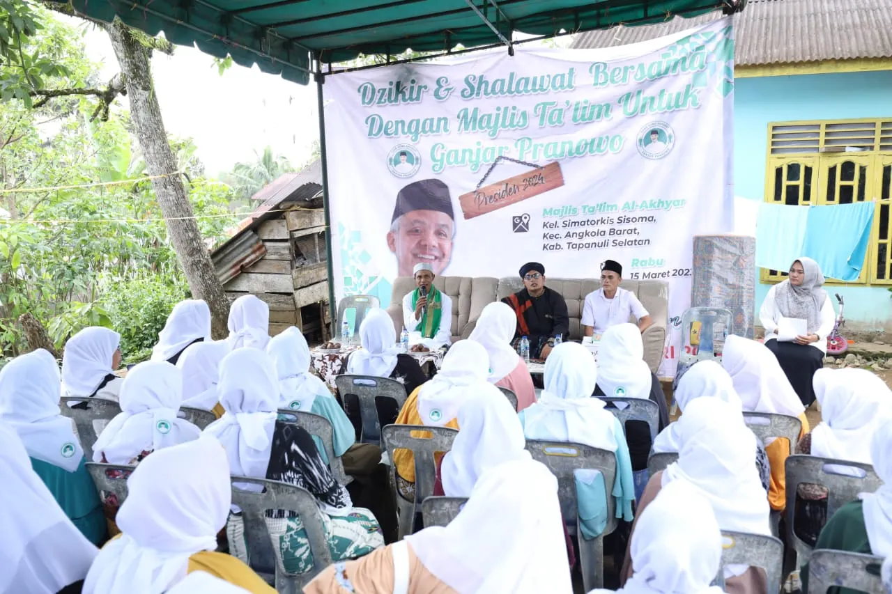 Tuan Guru Sahabat Ganjar Gelar Zikir dan Selawat Bersama Majelis Taklim Al-Akhyar di Tapsel