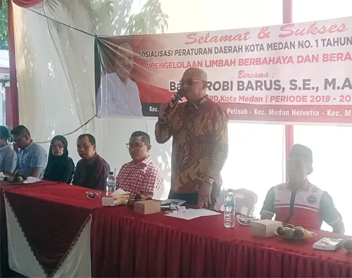 Robi Barus Sosialisasi Peraturan Daerah Tentang Pengelolaan Limbah Beracun