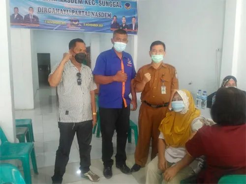 DPC Nasdem Kecamatan Sunggal Gelar Vaksinasi