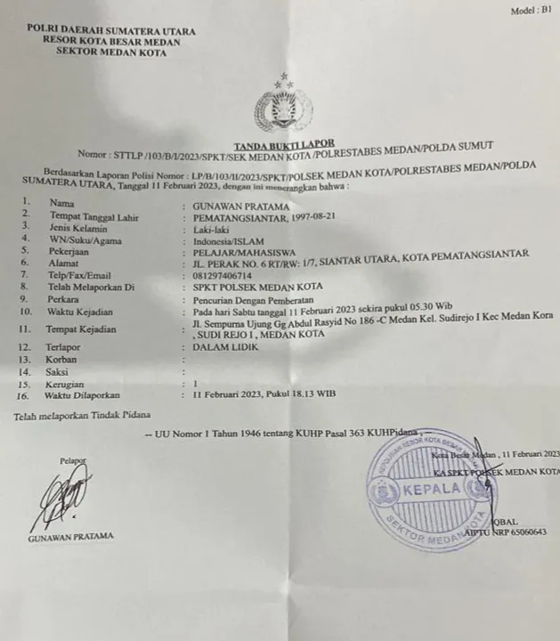 Pencurian Modus 'Beca Hantu' Sepedamotor Lenyap Dari Teras Rumah