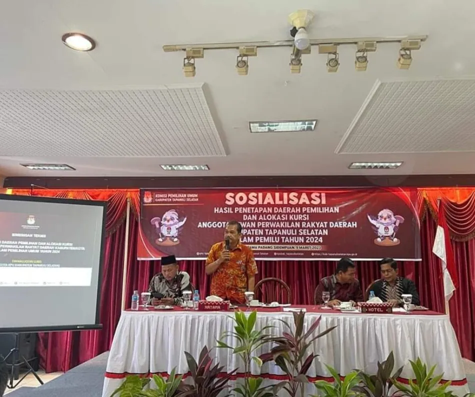 KPU Tapsel Sosialisasikan Hasil Penetapan Dapil Dan Alokasi Kursi DPRD Pemilu 2024