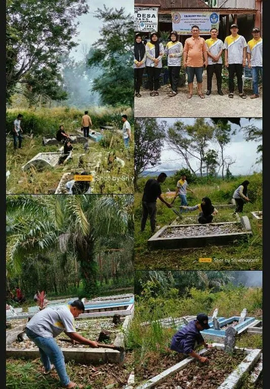 NNB Desa Aek Godang - Mahasiswa ITS Paluta Bersihkan TPU