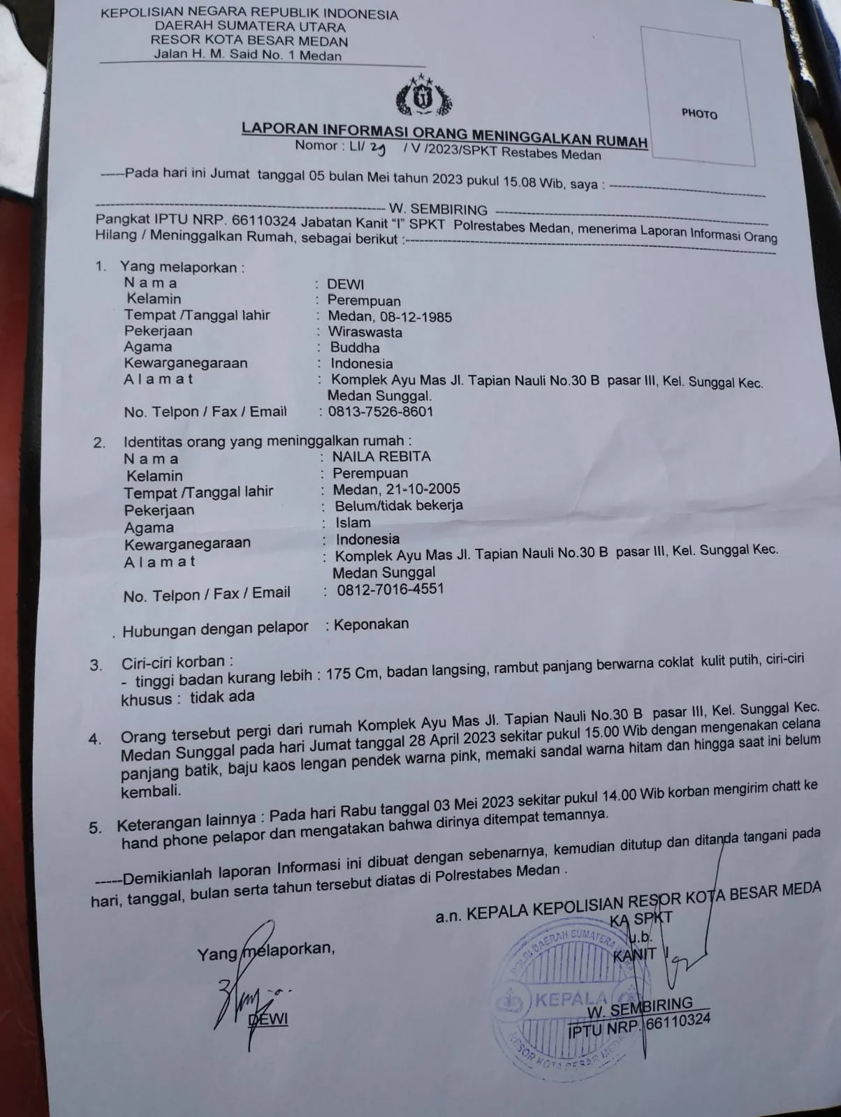 10 Hari Anak Dibawah Umur Dibawa Kabur Kekasih