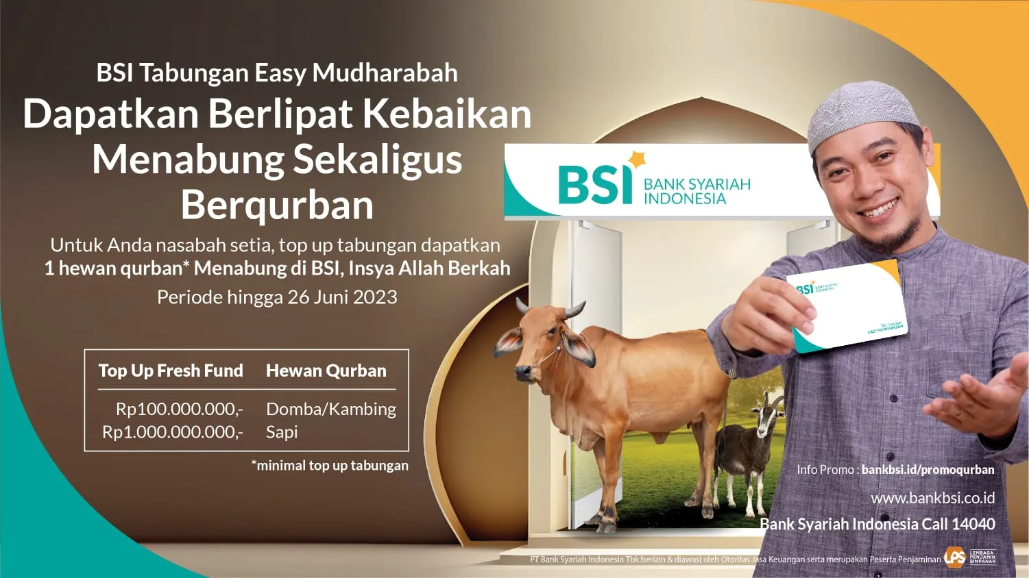 BSI Berikan Hewan Kurban pada Nasabah Setia