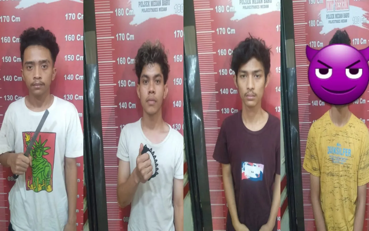 Empat Pelaku Spesialis Begal Di Tangkap Polsek Medan Baru