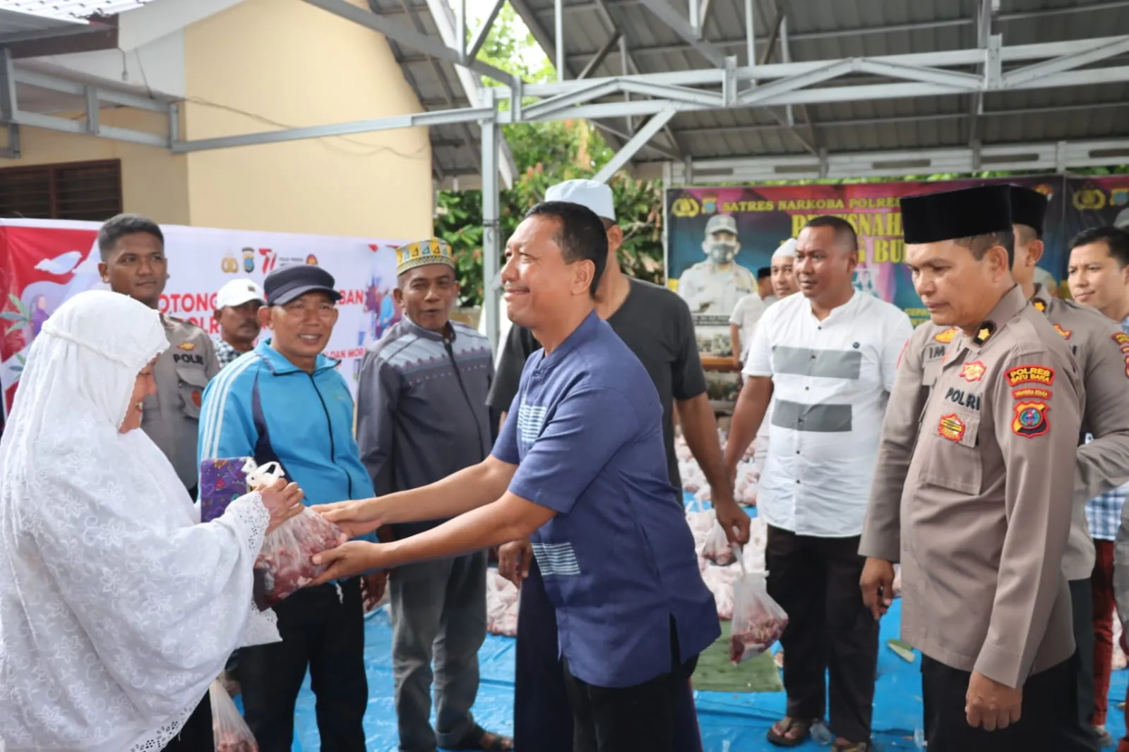 Polres Batu Bara Sembelih 7 Ekor Hewan Qurban