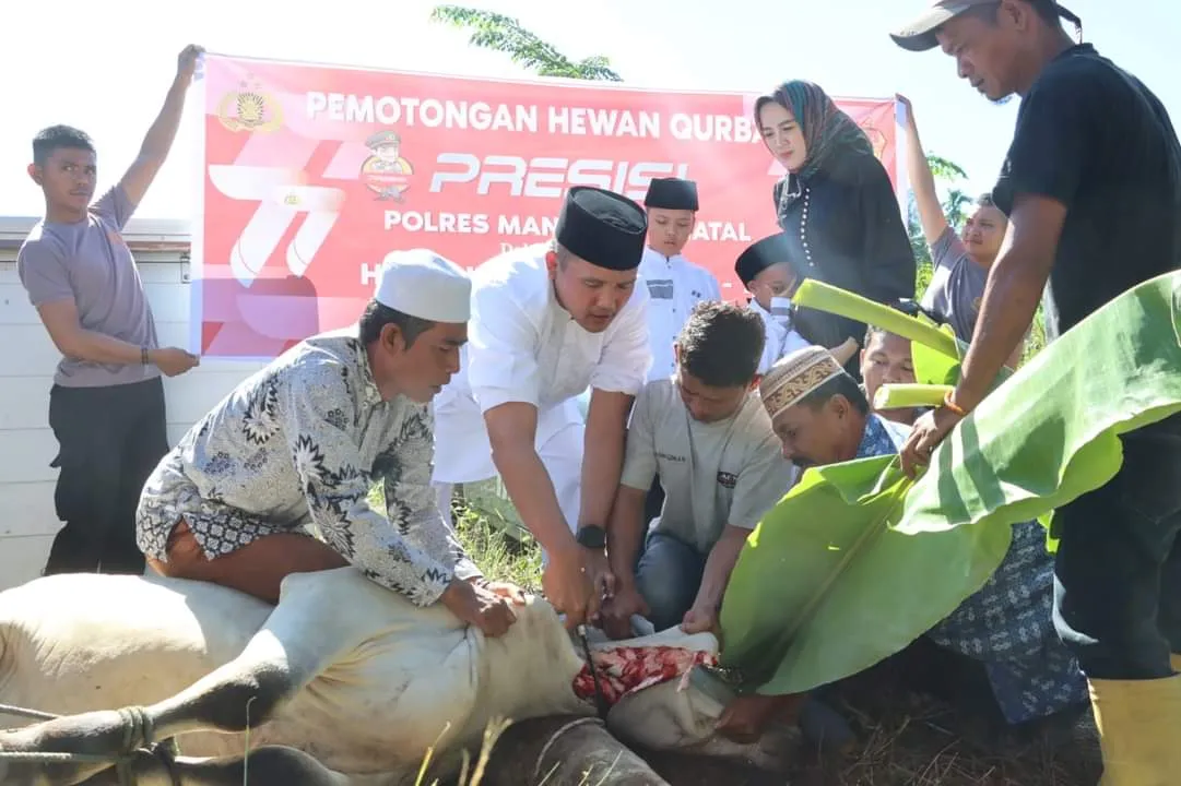 Polres Madina Sembelih 10 Ekor Hewan Kurban