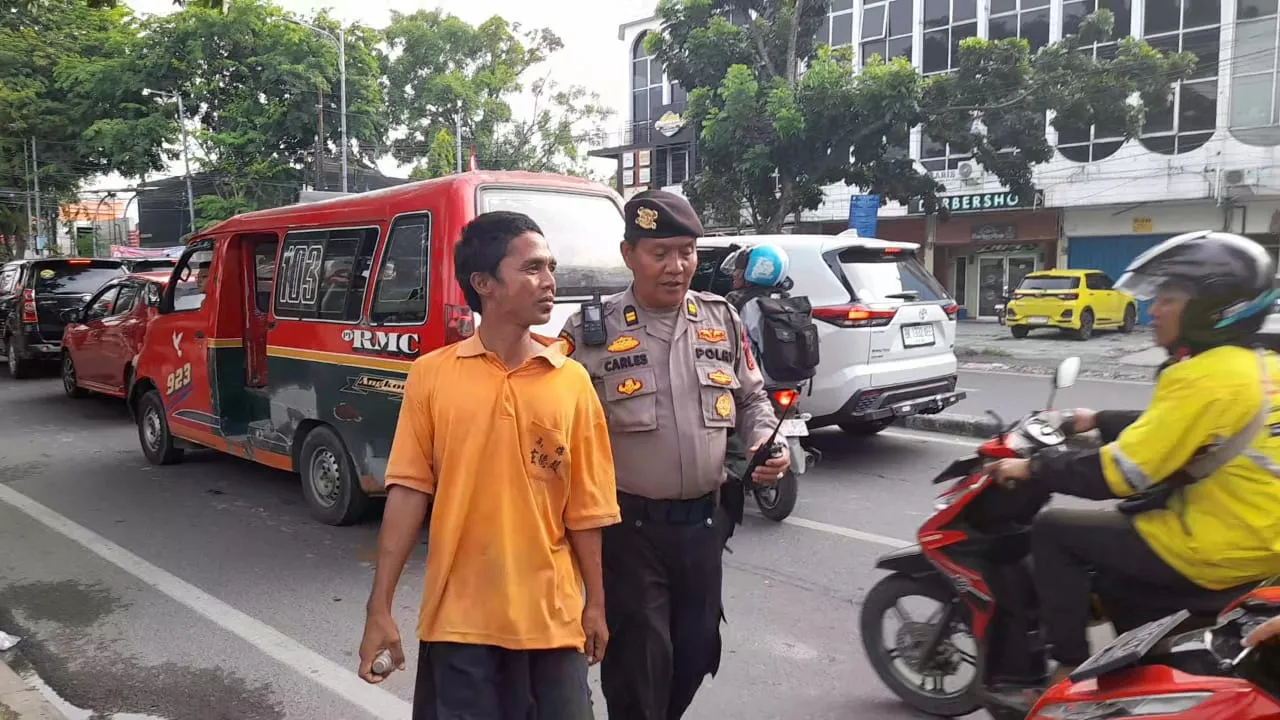 Enam Gepeng Resahkan Masyarakat Di Amankan Polsek Medan Baru