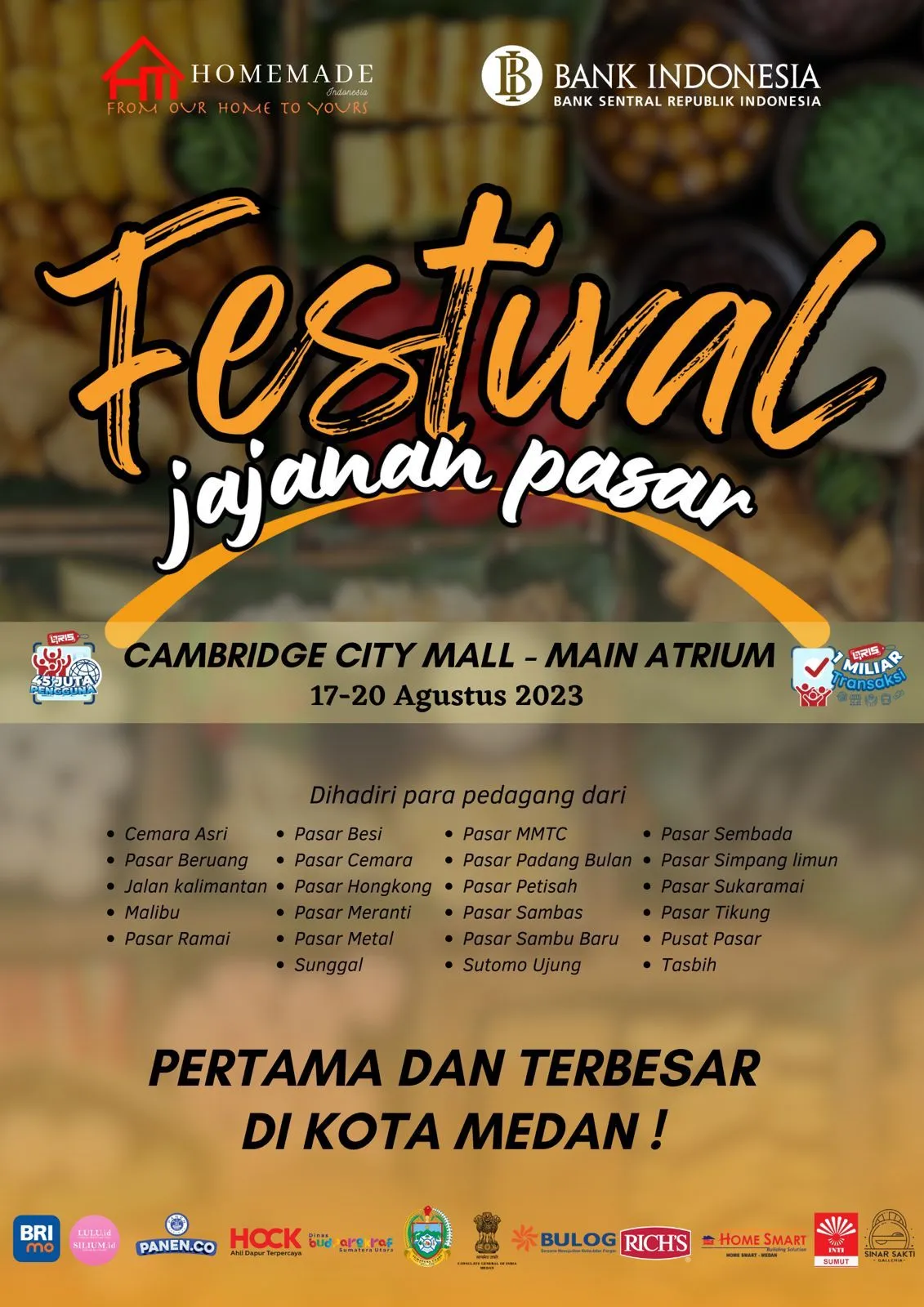 Homemade Indonesia dan BI Gelar Festival Jajanan Pasar
