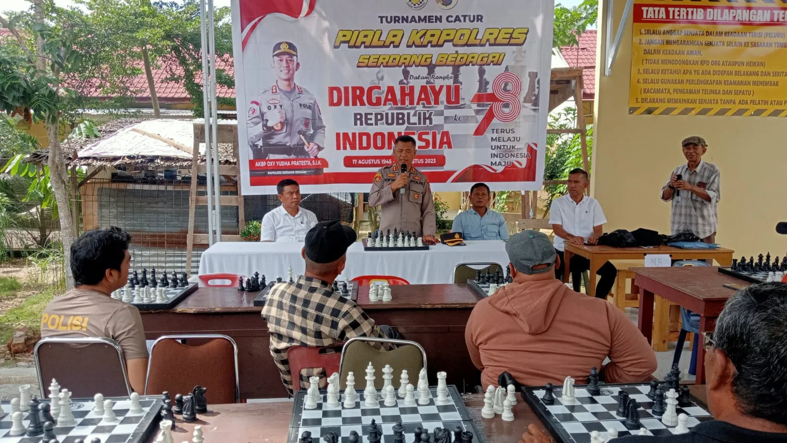 HUT Ke 78 RI, Polres Sergai Gelar Turnamen Catur.