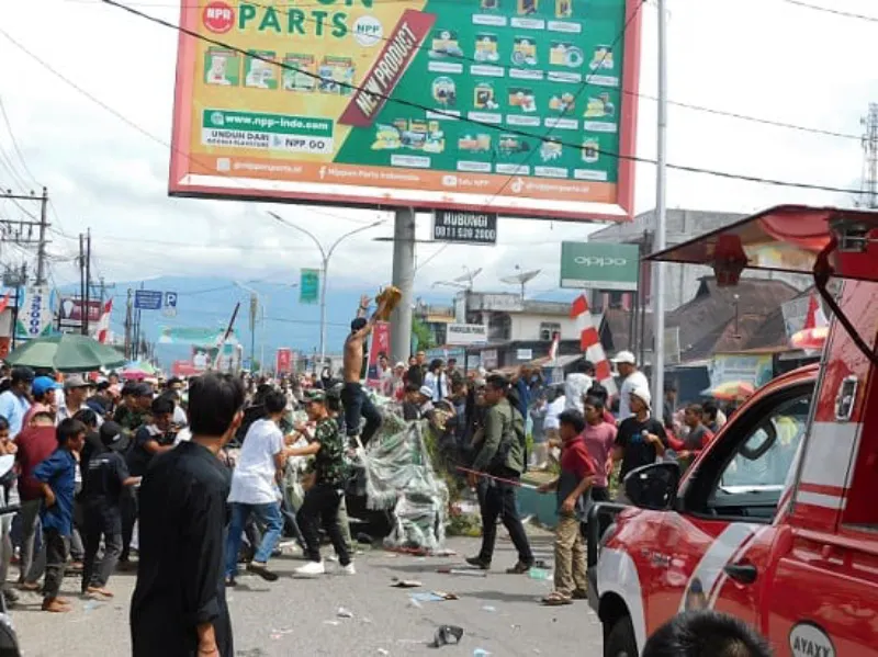 Bentrok Karnaval HUT Ke-78 RI  Di Panyabungan, 5 Luka-luka