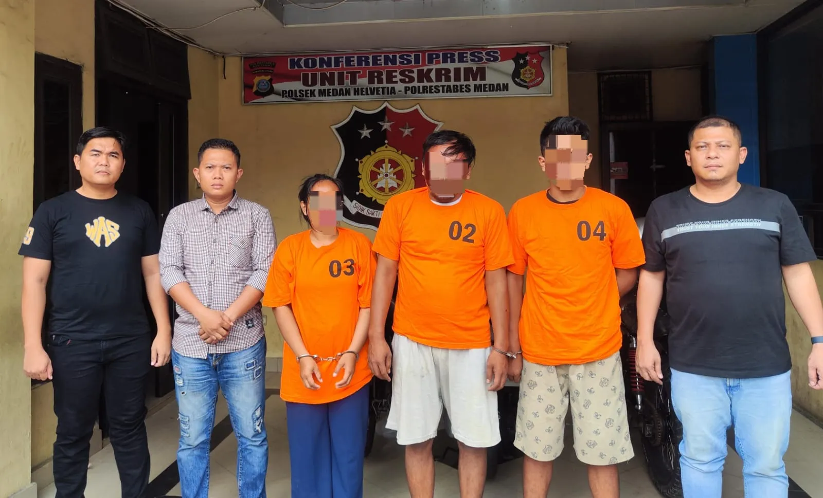 Polsek Medan Helvetia Ringkus Tiga Perampok Sopir Taksi Online