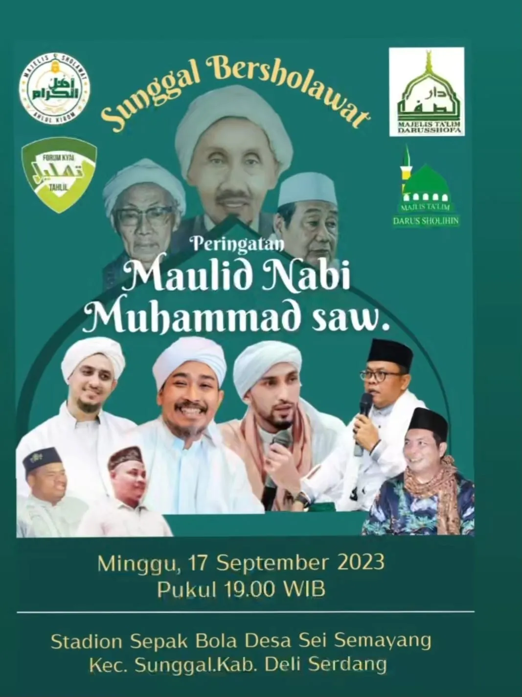 Sunggal Bersholawat Akan Hadirkan KH Mufty Ahmad Nasihin, Habib Haykal Alaydrus Dan Kapoldasu