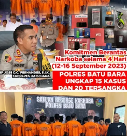 Atensi Poldasu, 4 Hari Polres Batu Bara Amankan 20 Tersangka Kasus Narkoba