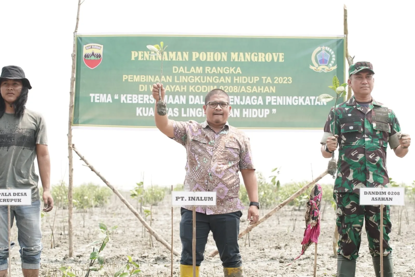 Kodim 0208/Asahan Dan Inalum Kolaborasi Tanam Mangrove di Pesisir Batu Bara
