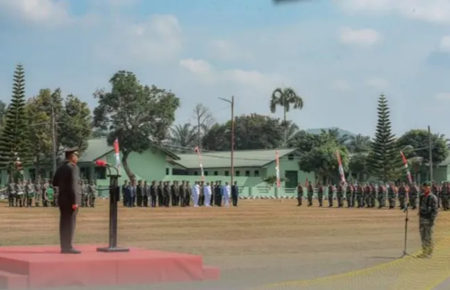 Danrem 023/KS Irup Upacara HUT ke 78 TNI di Padangsidimpuan
