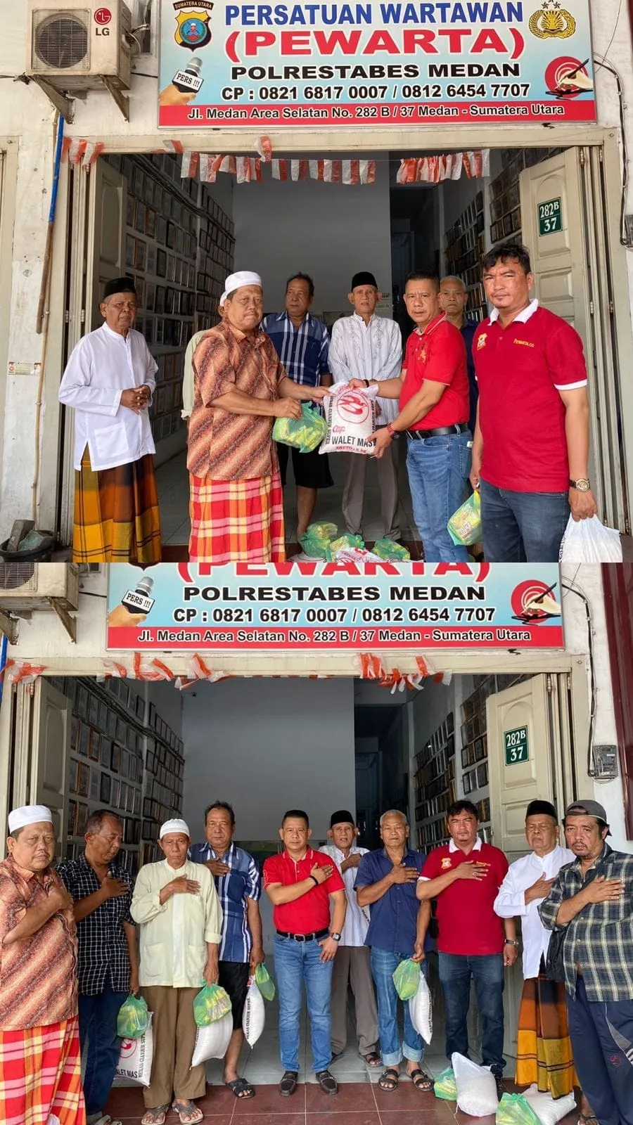 Jumat Barokah, Ketua Pewarta Bagikan Sembako ke Pengurus Masjid
