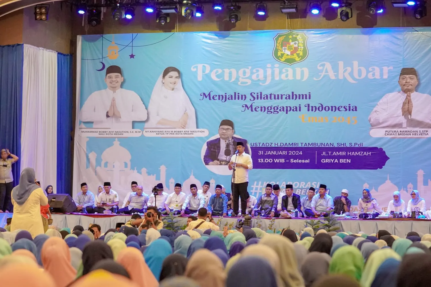 Bobby Hadiri Pengajian Akbar Kecamatan Medan Barat dan Medan Helvetia