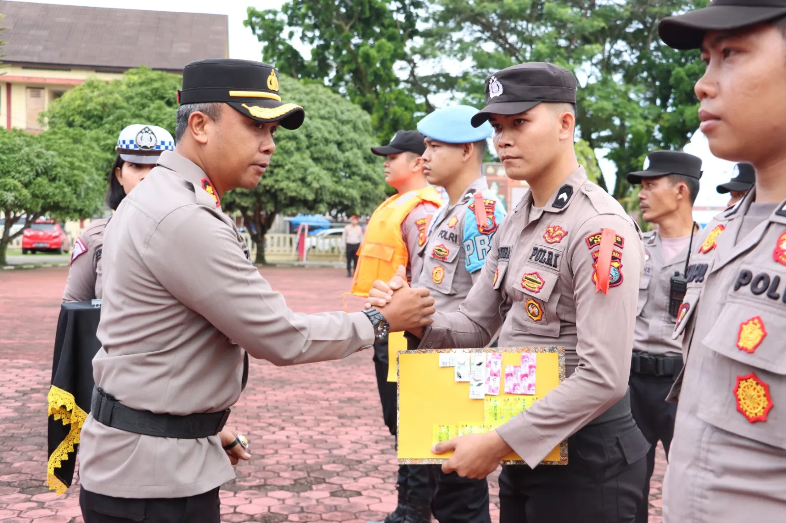 Polres Nias Laksanakan Pergeseran 157 Pasukan PAM Pemilu Mantap Brata Toba 2024