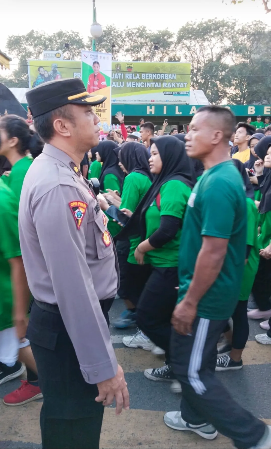 Kapolsek Medan Baru Pimpin Pengamanan Kegiatan RAN Pan Road To PON XXI