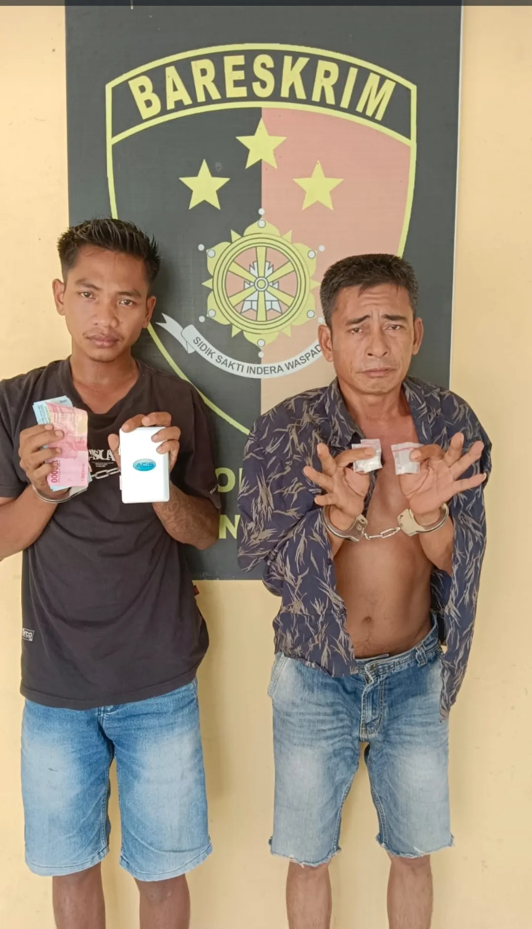 Polsek Medang Deras Ringkus Dua Terduga  Miliki Sabu