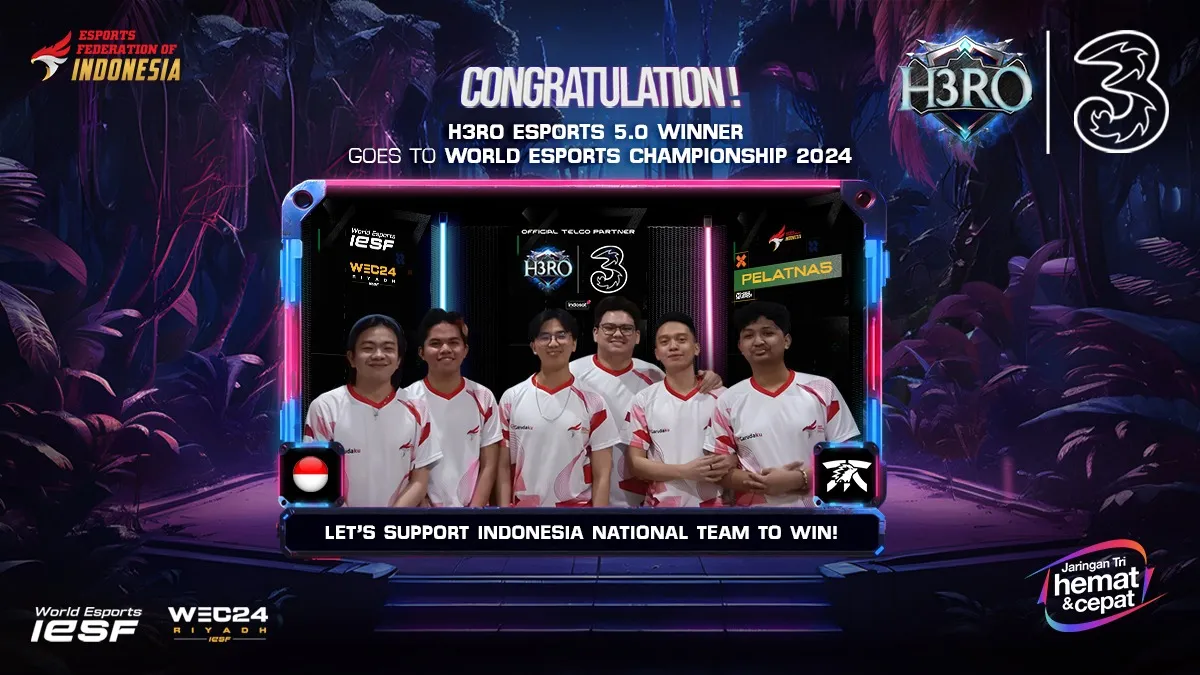 Juara Tri H3RO Esports 5.0 Mewakili Indonesia di World Esports Championship 2024
