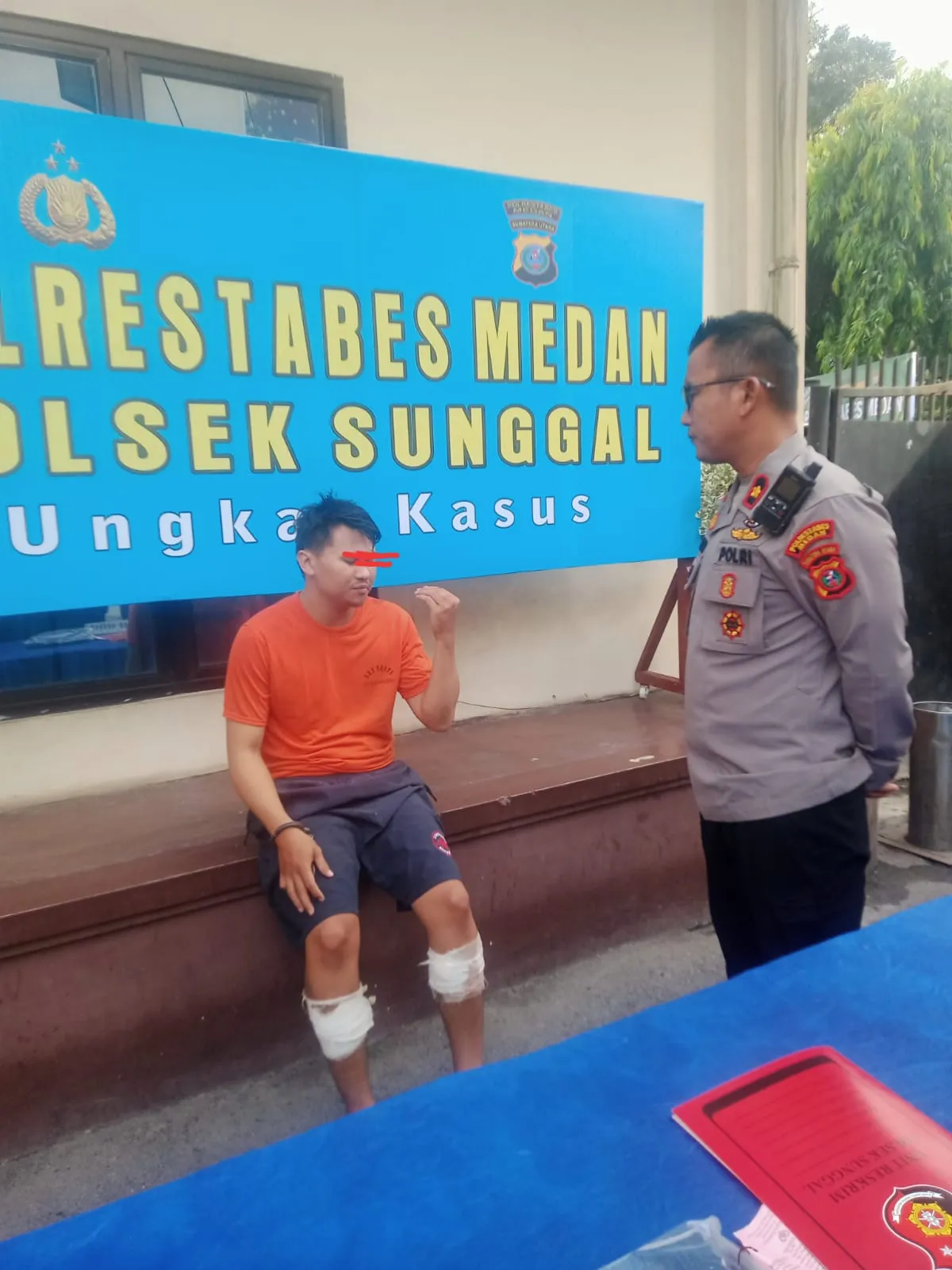 Polsek Medan Sunggal Tembak Pelaku Pencurian Sepeda Motor