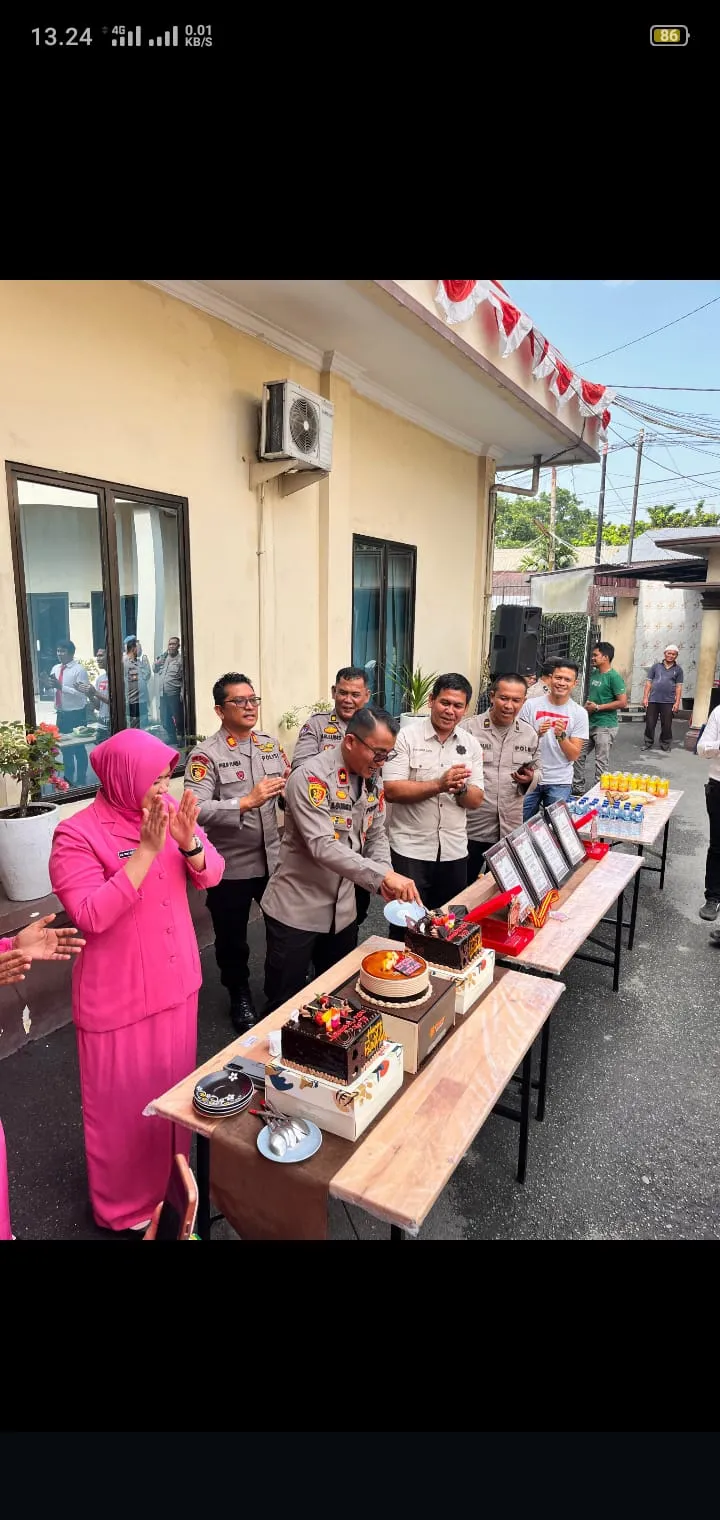 Polsek Sunggal Gelar Syukuran HUT Bhayangkara ke 79