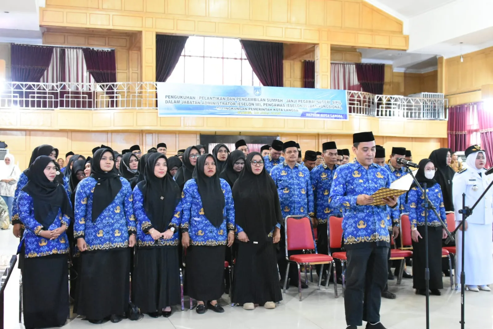 Camat Langsa Kota, 71 Pejabat Eselon III Dan IV Dilantik