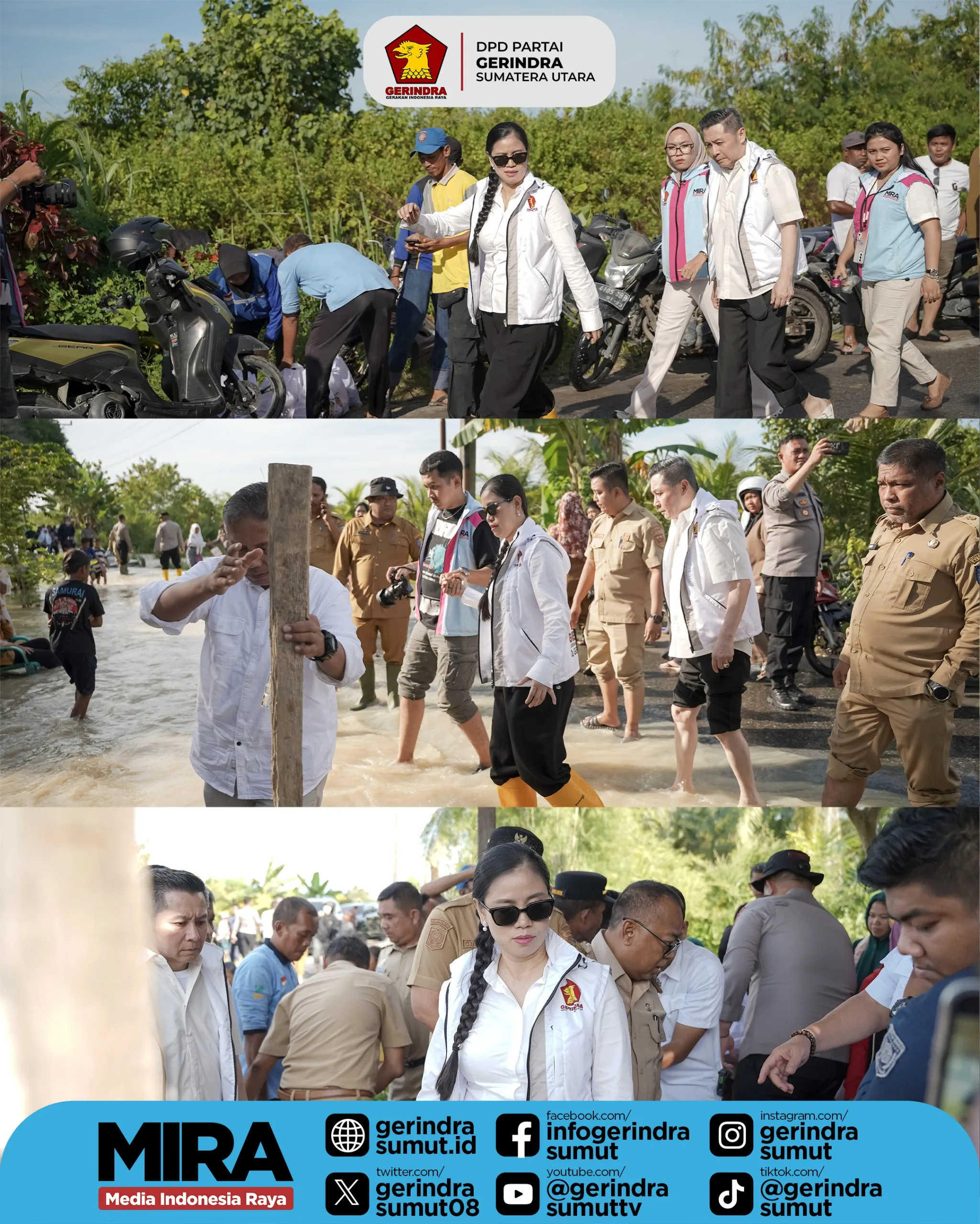 Rombongan DPD Gerindra Tinjau Banjir Dibatubara