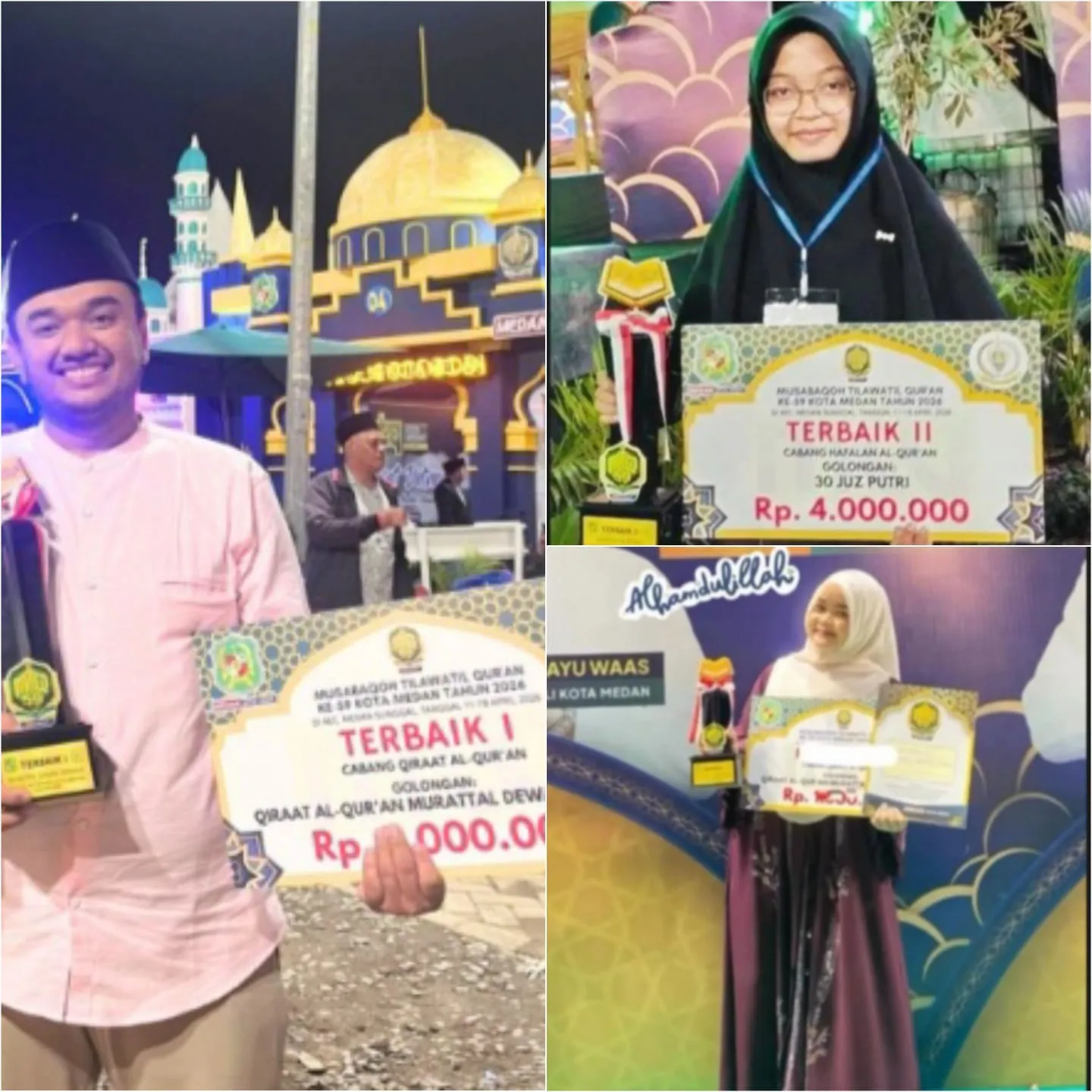 3 Mahasiswa Undhar Raih Juara di Berbagai Cabang MTQ ke-59