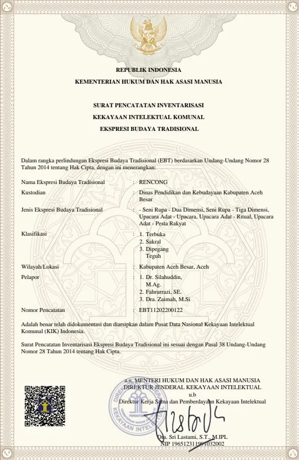 Aceh Besar Dinyatakan Berhak  Atas Rencong Sebagai Warisan Budaya