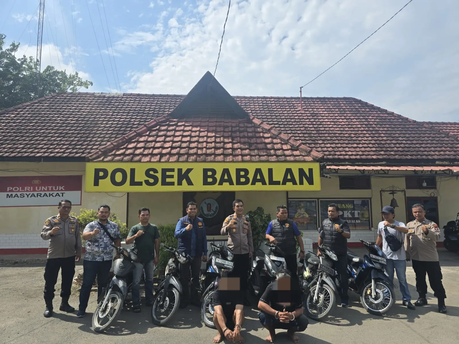 Polsek Babalan Bekuk Curanmor dan Amankan Enam Unit Motor