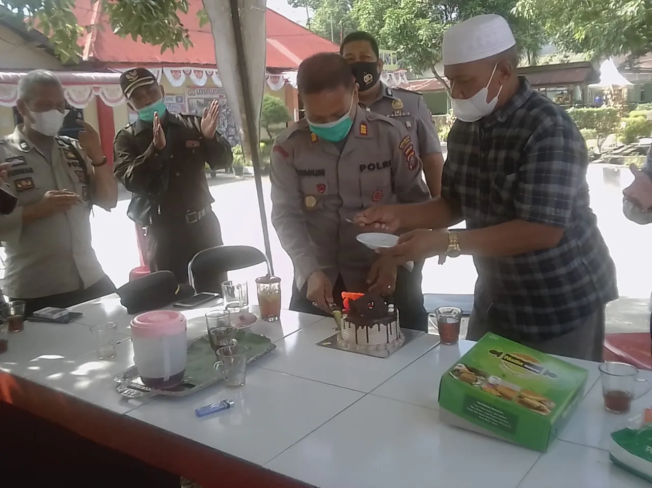 Jajaran Polsek Galang Peringati HUT Bhayangkara Ke - 75                  -    