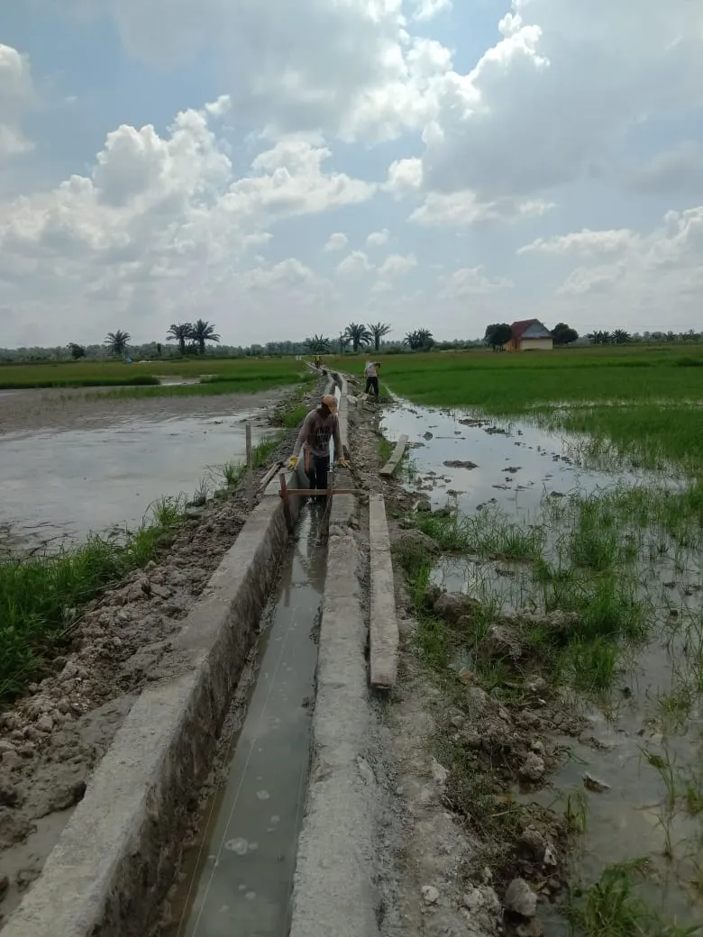 Irigasi 370 M Desa Kuala Sikasim Rampung 40 %
