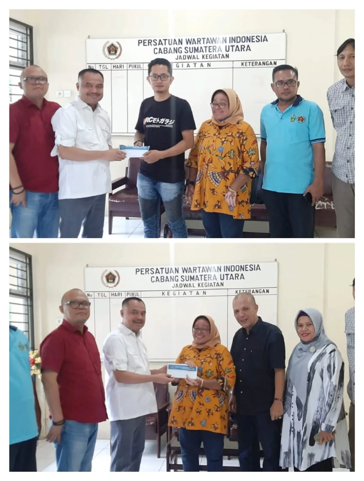 PWI Sumut Serahkan Santunan Asuransi Mendiang Lamhar Simaremare