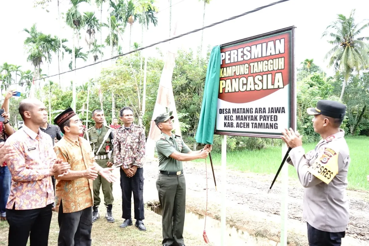 Dandim Aceh Tamiang Resmikan Kampung Tangguh Pancasila