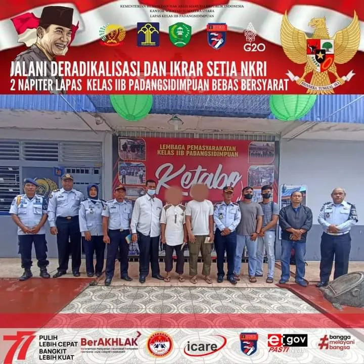 2 Napi Terorisme Lapas Kelas IIB P.Sidimpuan Bebas Bersyarat