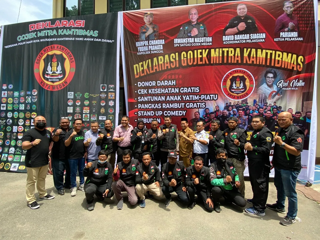 Ratusan Mitra Gojek Jadi Pelopor Kamtibmas Polsek Medan