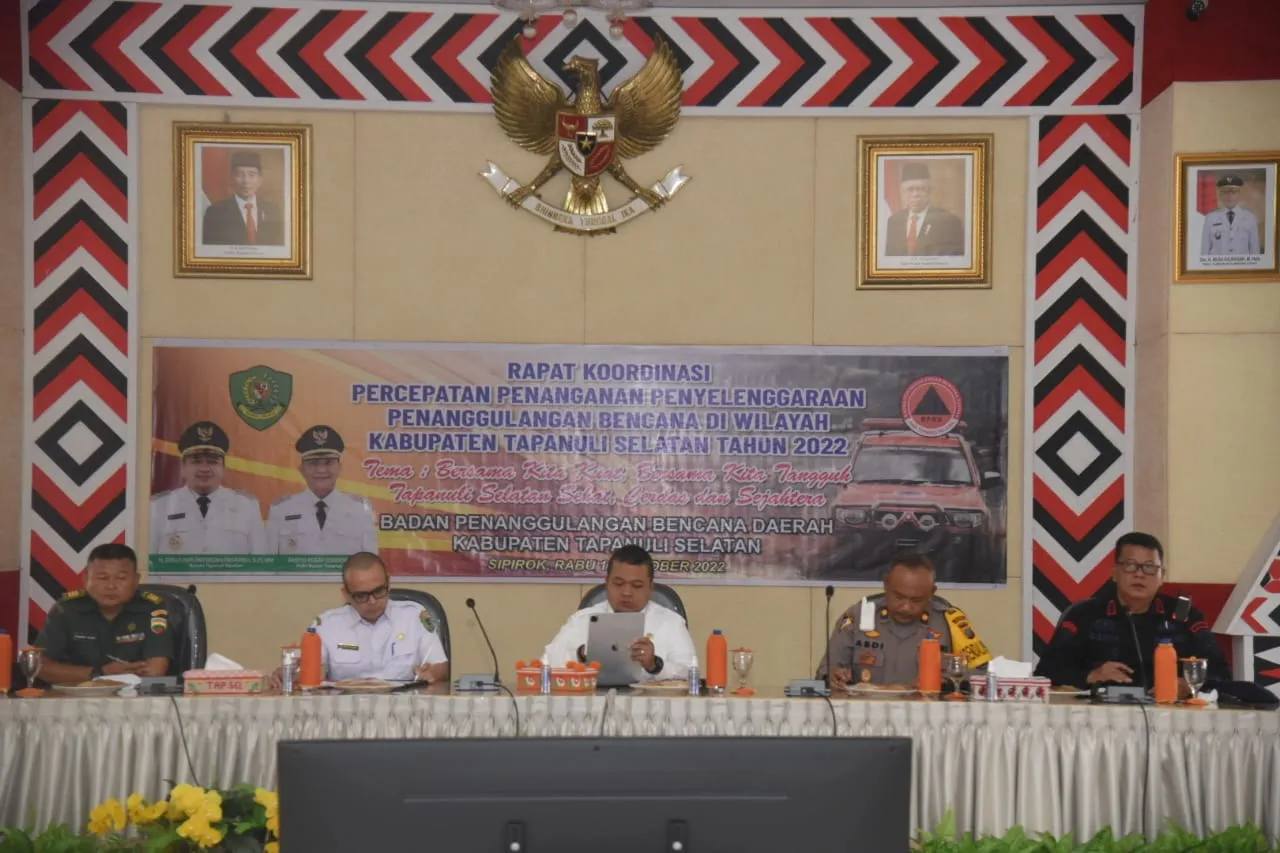 Pemkab Tapsel Rakor Percepatan Penanganan Penanggulangan Bencana 2022