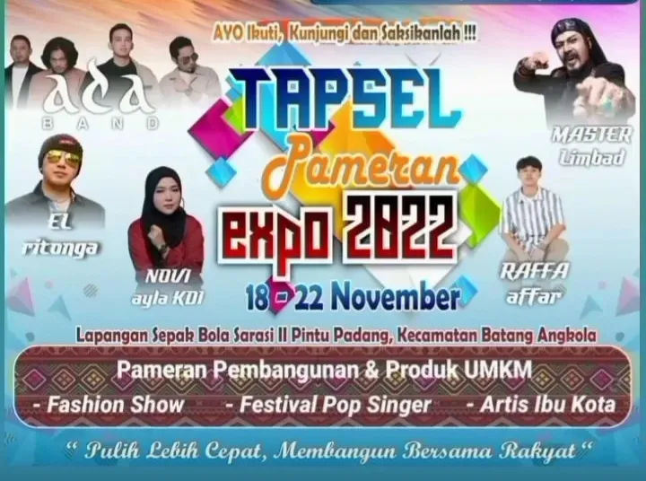Sejumlah Artis Ibu Kota Turut Meriahkan Tapsel EXPO 2022