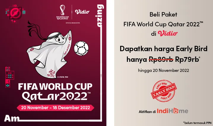 Nonton Piala Dunia 2022 di Vidio Melalui IndiHome TV