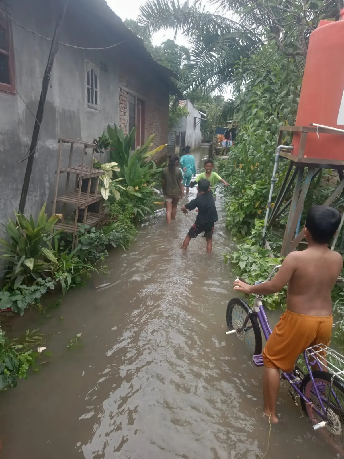 Air Masih Menggenang Di Dusun 14 Desa Sei Semayang