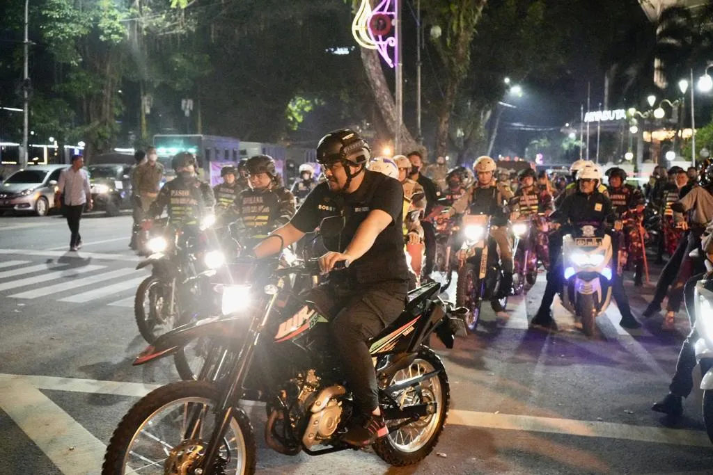 Bobby Bersepeda Motor Patroli Malam Bersama Forkopimda