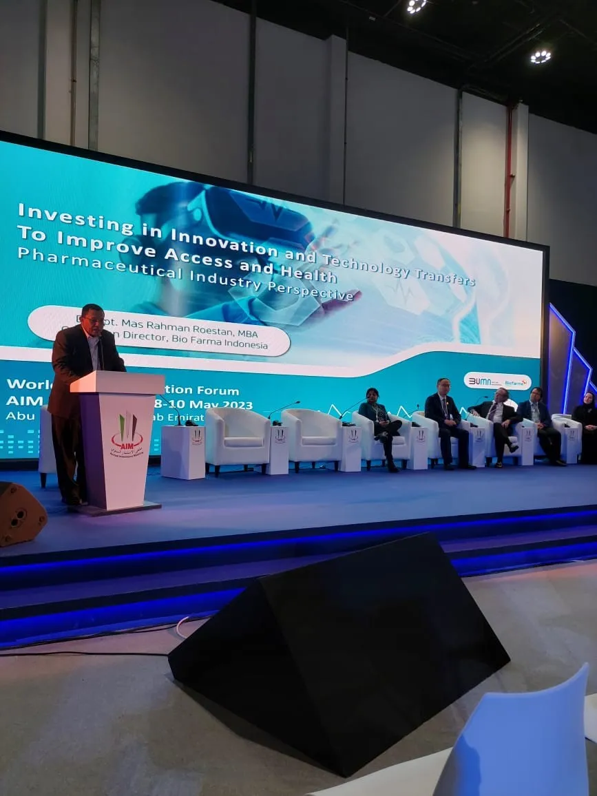 Bio Farma Bicara Inovasi dan Bagikan Ilmu Hadapi Pandemi Covid-19 di AIM Global 2023 Abu Dhabi
