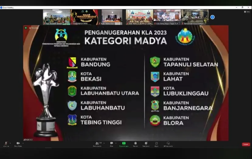 Tapsel Raih Penghargaan KLA Tahun 2023 Kategori Madya