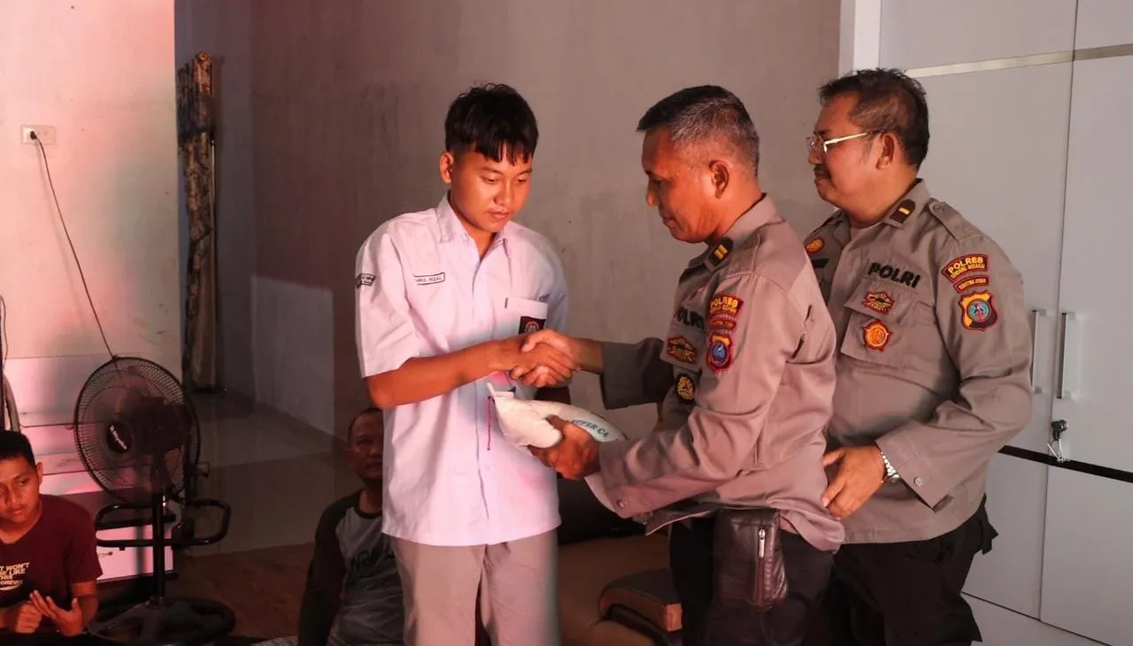Polres Serdang Bedagai Santuni Korban Begal di Tj Beringin