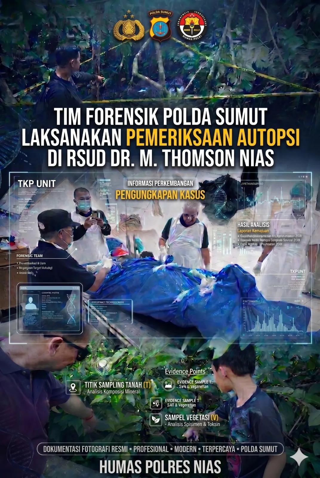 Tim Forensik Polda Sumut Autopsi Korban (AJS) Di RS DR. M. THOMSON Nias