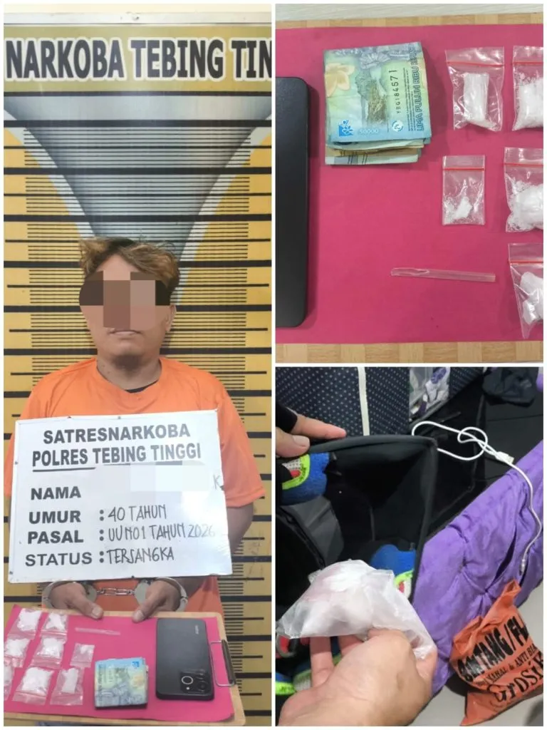 Satres Narkoba Polres Tebingtinggi Amankan Seorang Pria dan Paket Sabu 33,42 gram