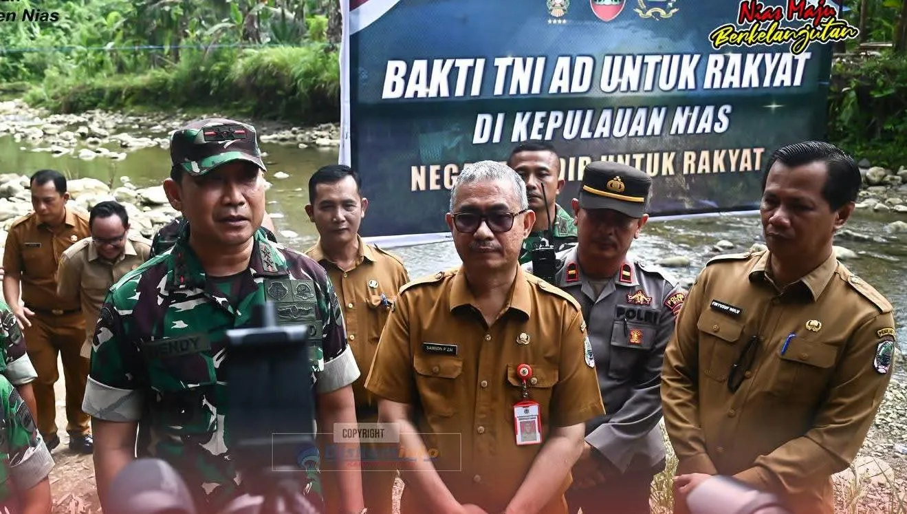 Sekda Nias Dampingi Pangdam I/BB Tinjau Karya Bakti Sekala Besar